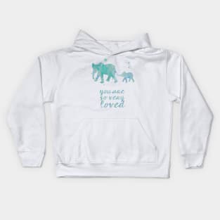 Elephant You Are So Very Loved Watercolor Painting Kids Hoodie